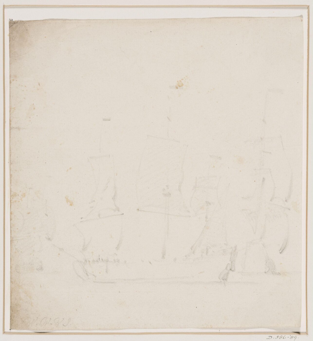 willem van de velde the younger, Broadside and stern view of two ships under sail