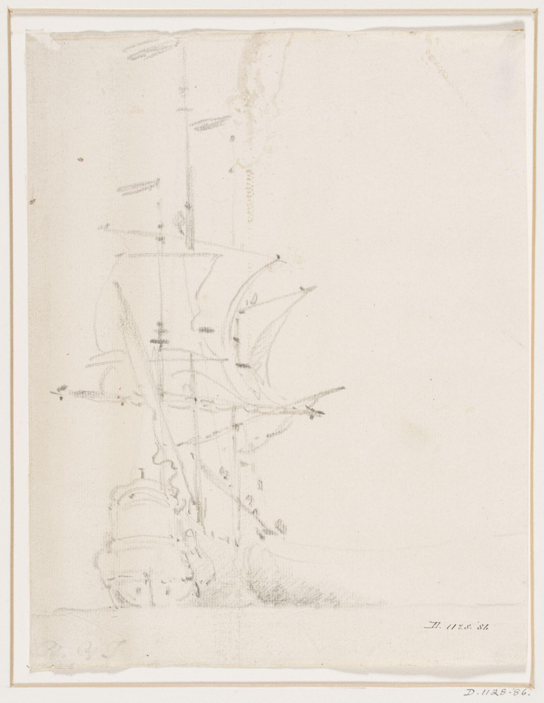 A Dutch warship firing a salute; Stern view, willem van de velde, 17th century