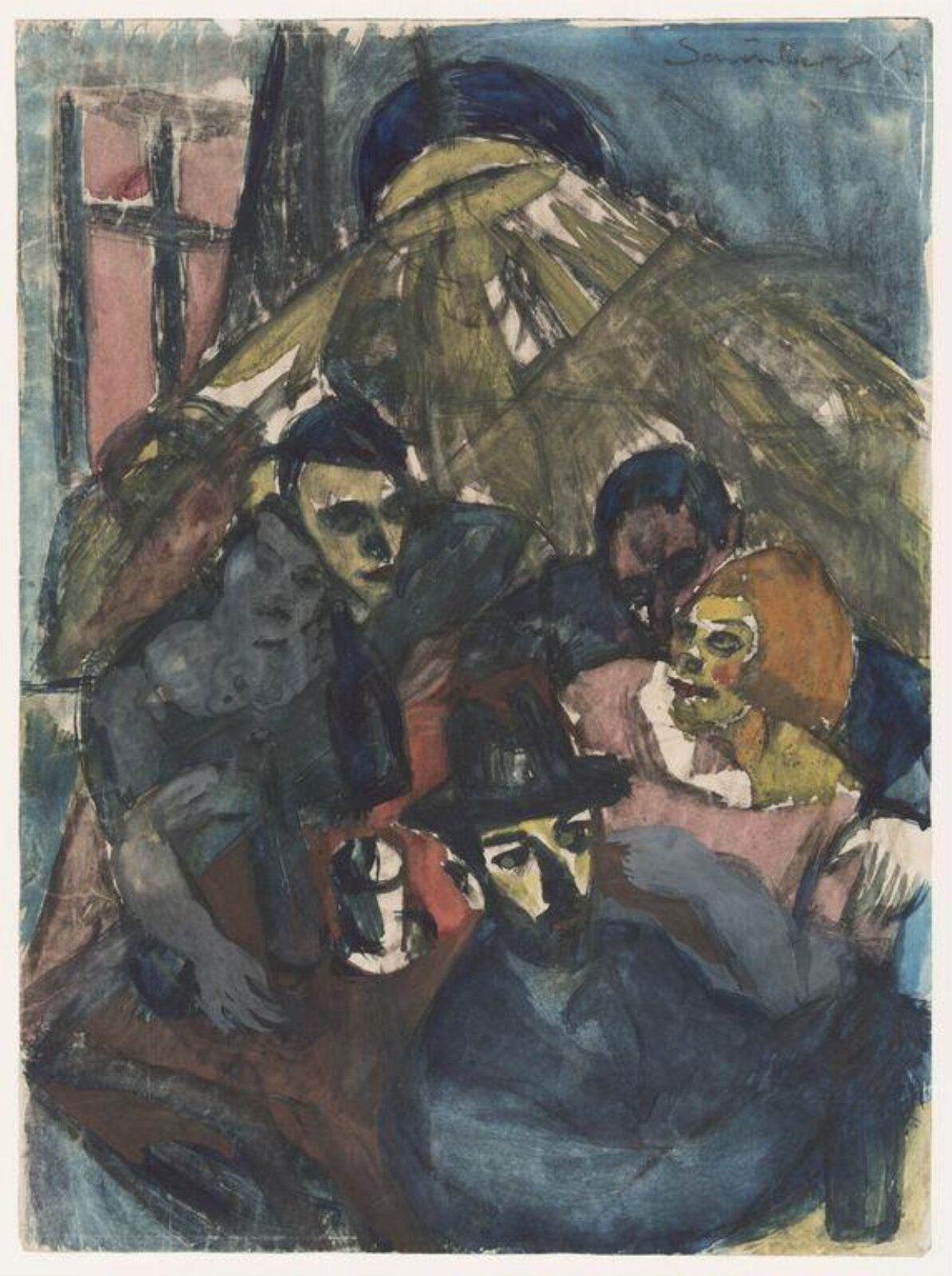 Cafe Scene, Armand Schonberger, ca. early 20th century
