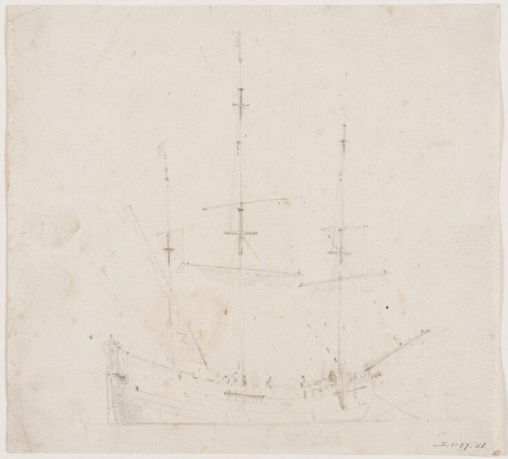A flute at anchor; broadside view top image