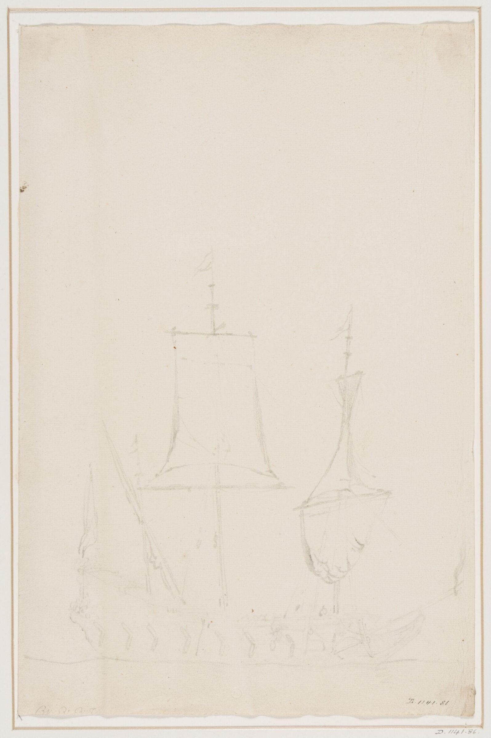 A man-of-war becalmed; broadside view, willem van de velde, 17th century