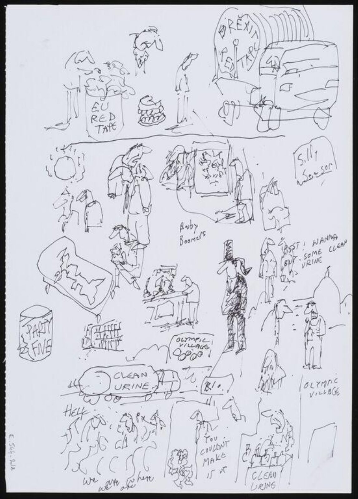 Artist's sketchbook page, John Longstaff, 1990s