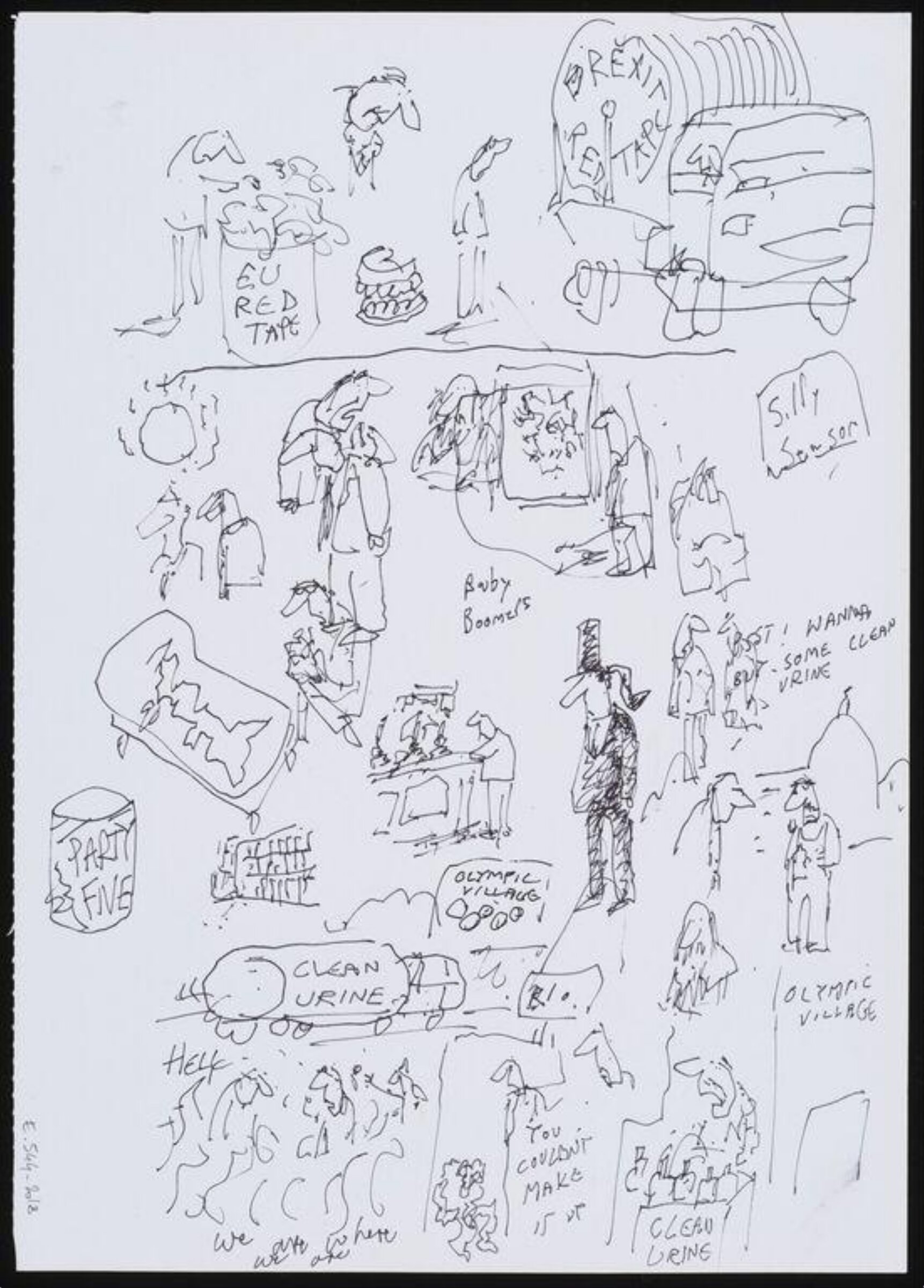 Artist's sketchbook page, John Longstaff, 1990s