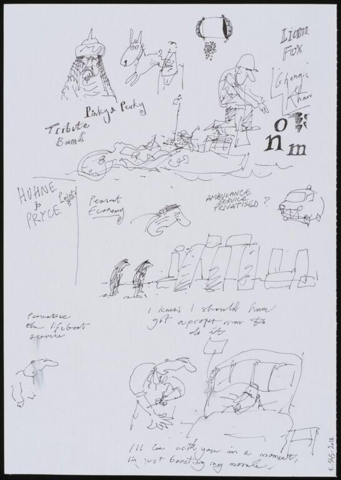 Artist's sketchbook page, John Longstaff, 1990s