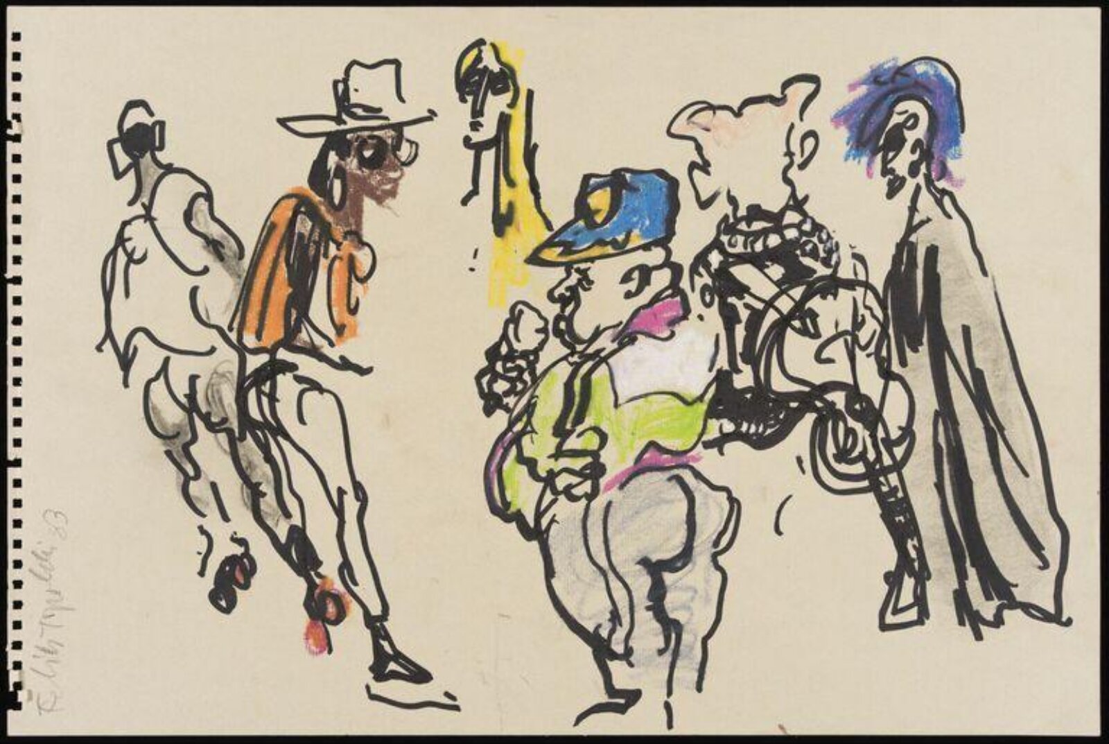 Drawing, Feliks Topolski, 1983