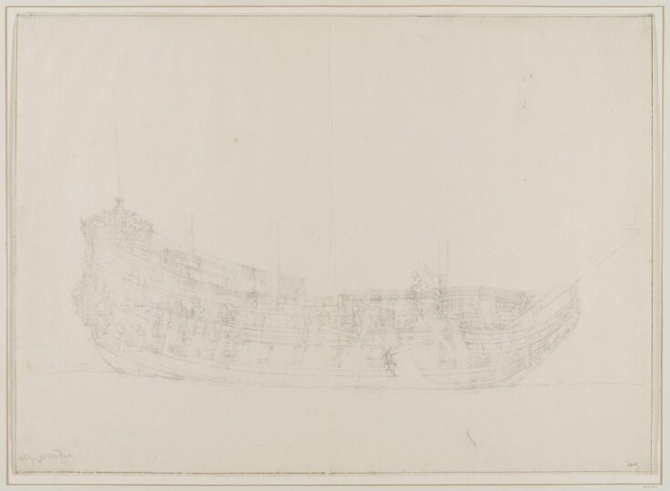 Hull of the Dutch Ship Klein Hollandia; Broadside View top image