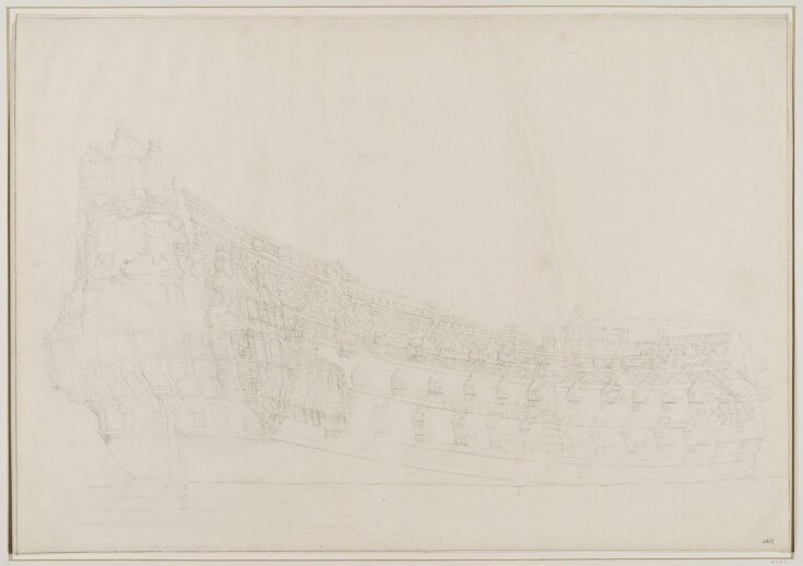 Hull of a Three-Decker, the Danish Ship Sophia Amalia; from Astern top image