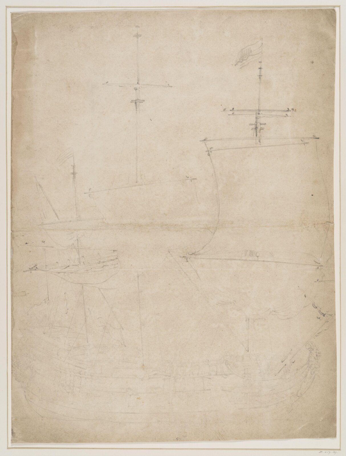 A Dutch ship; broadside view, willem van de velde the elder, 17th century