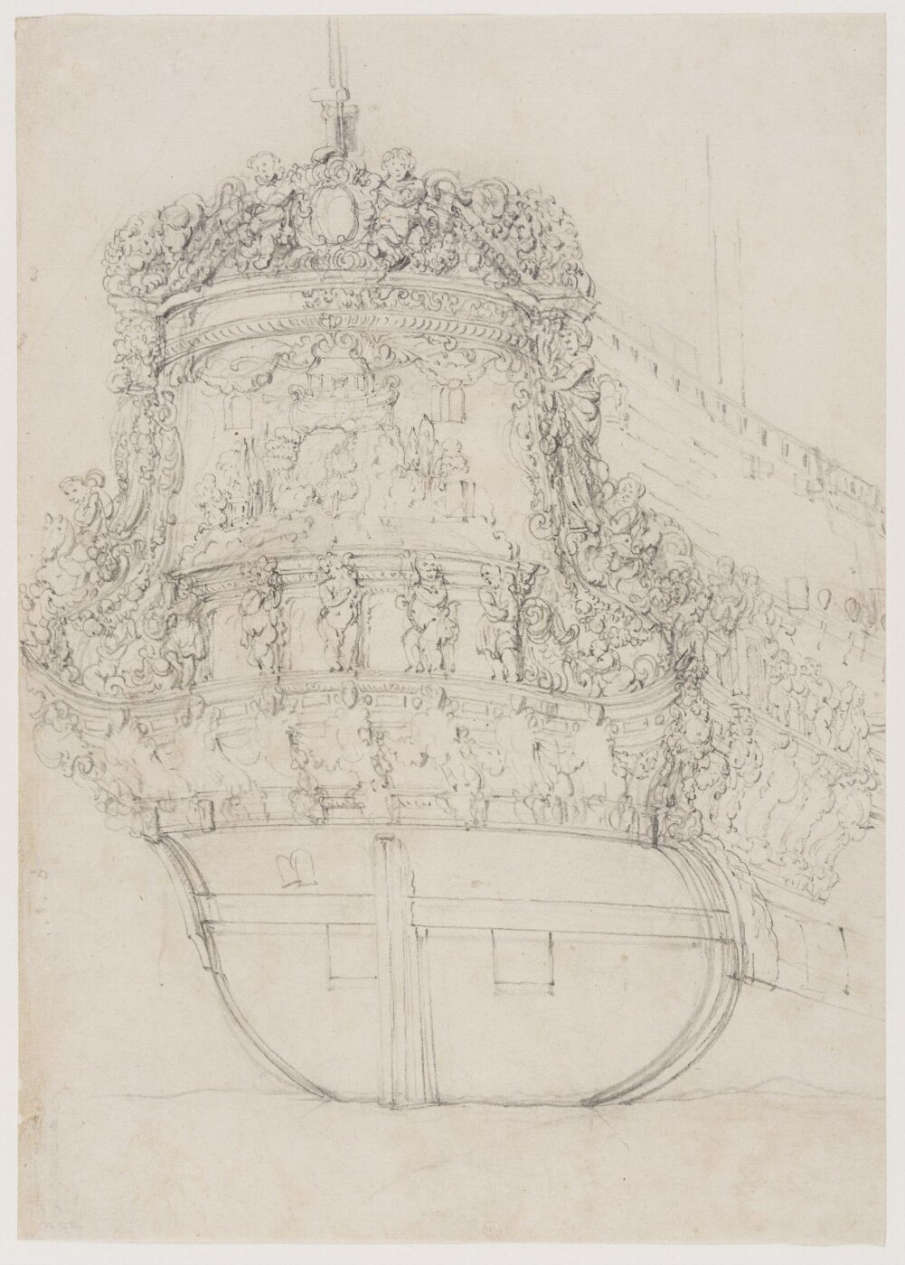 willem van de Velde the elder, Stern of the Dutch ship Arke Noachs