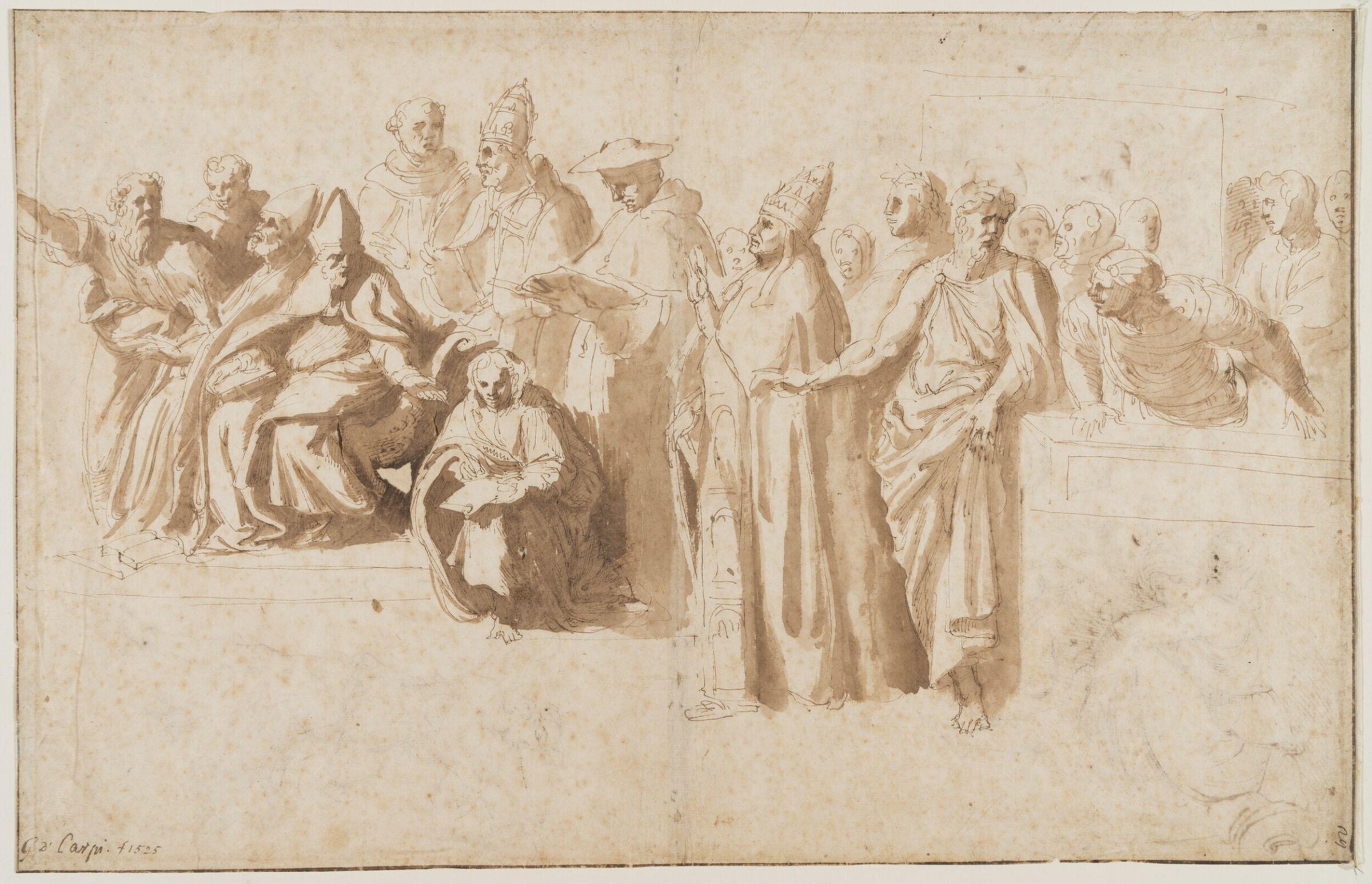 Sketches of Raphael frescoes, Girolamo da Carpi, ca. 1520-1556