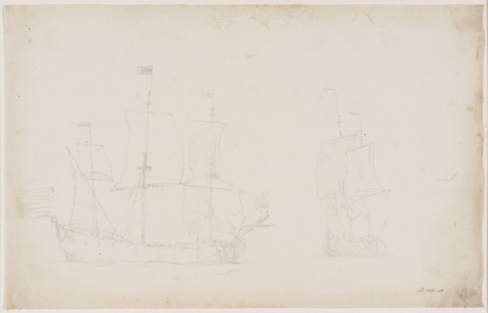 Two Dutch ships beating into the wind, willem van de velde, 17th century