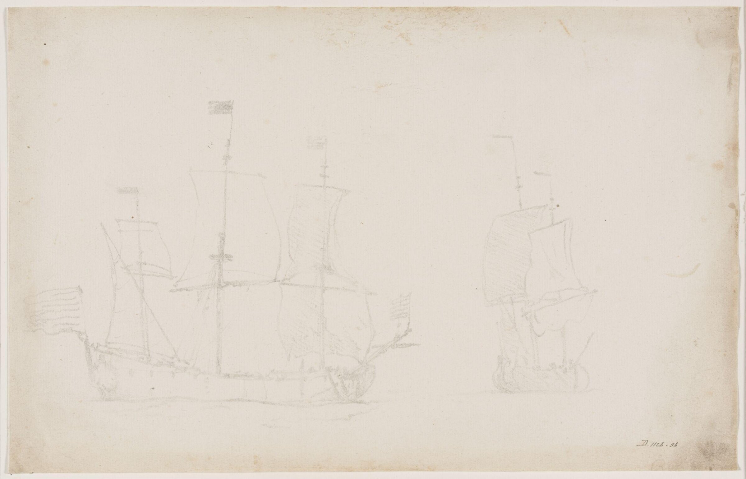 Two Dutch ships beating into the wind, willem van de velde, 17th century