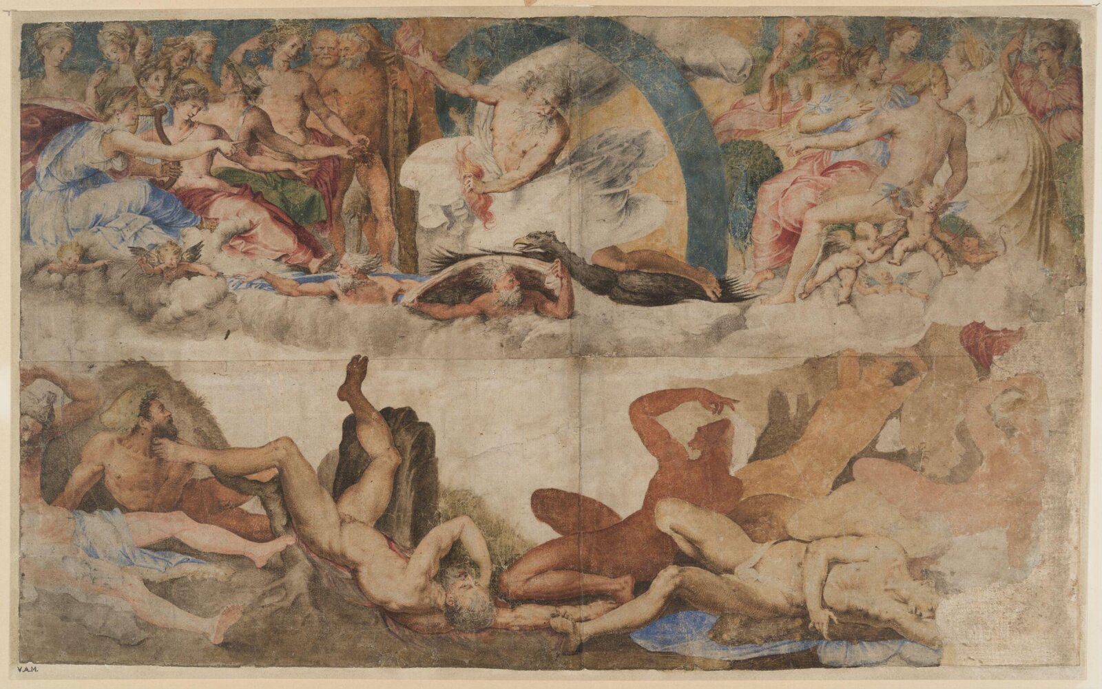 Jupiter subduing the gian, Perino del Vaga, late 16th century to early 17th century