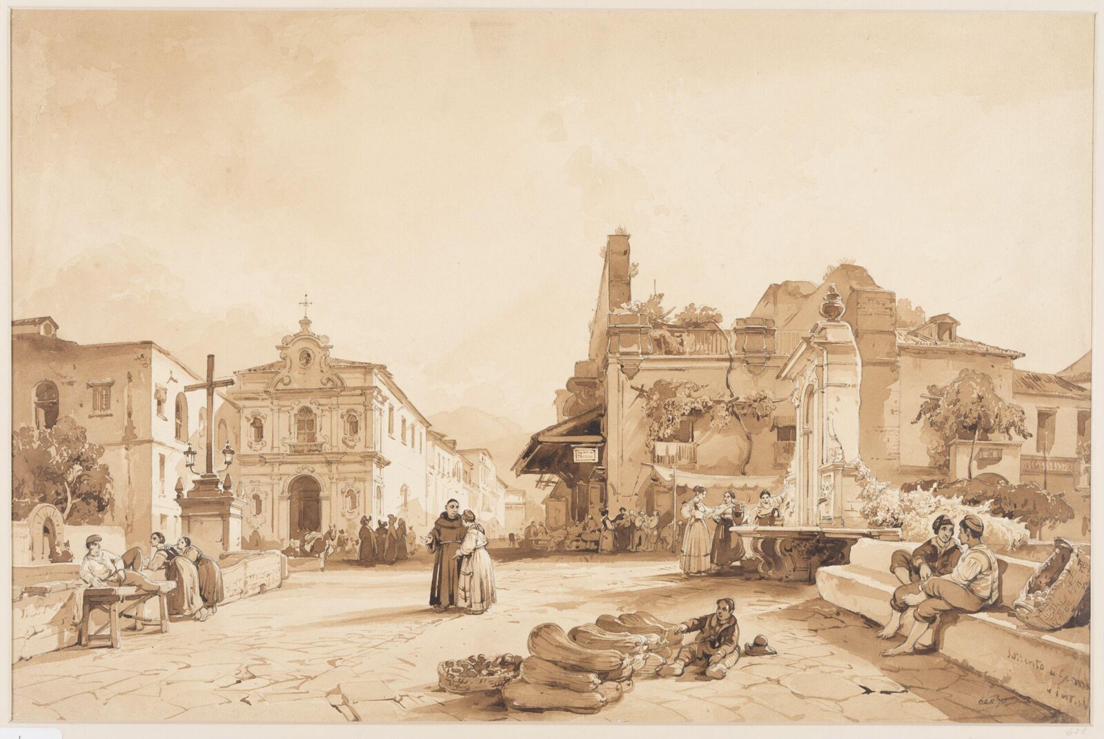Drawing, Achille Vianelli, mid 19th century