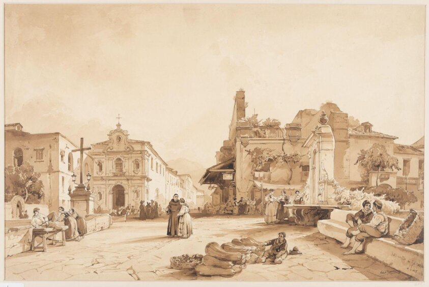 Drawing (mid 19th century) by Achille Vianelli