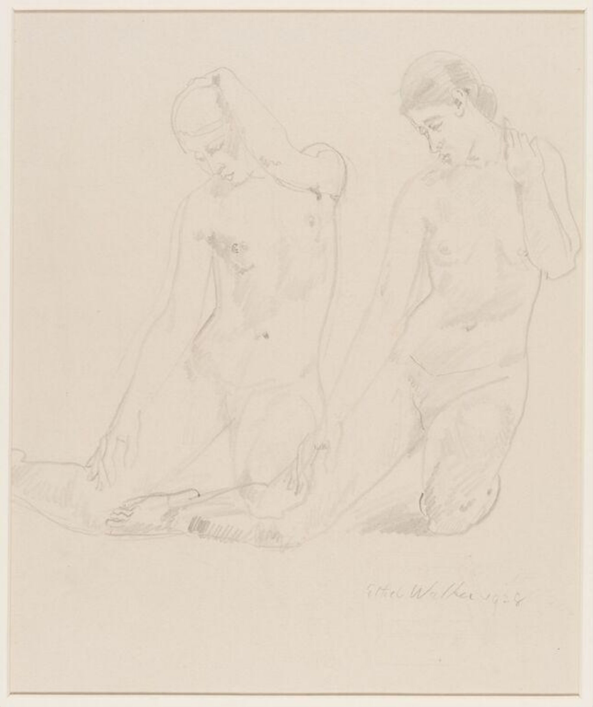 Life Study of two female nudes, Ethel Walker, 1928