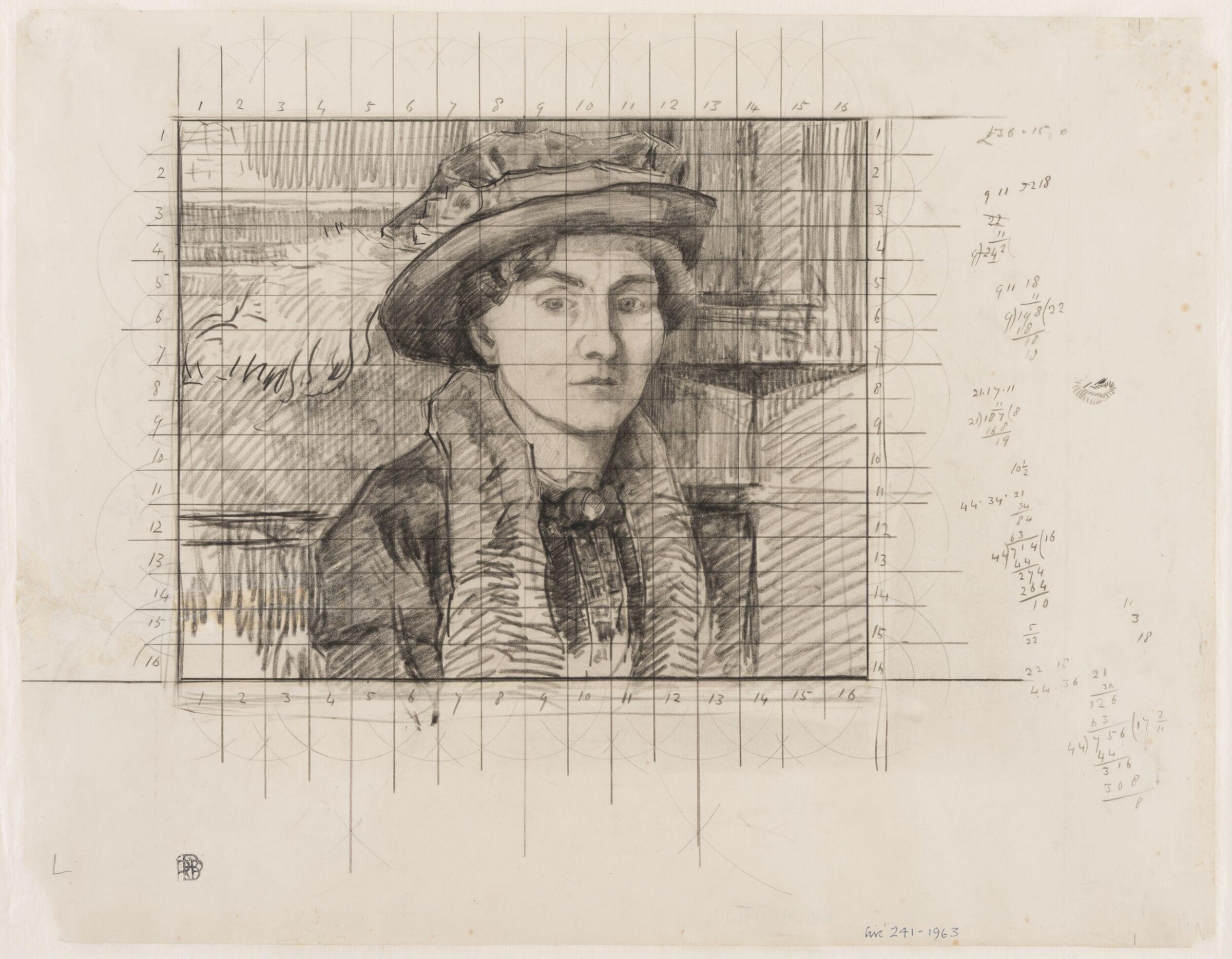 The feathered hat; Study for a portrait of the Artist's wife., Robert Polhill Bevan, ca. 1915