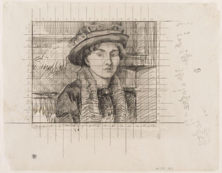 The feathered hat; Study for a portrait of the Artist's wife. top image