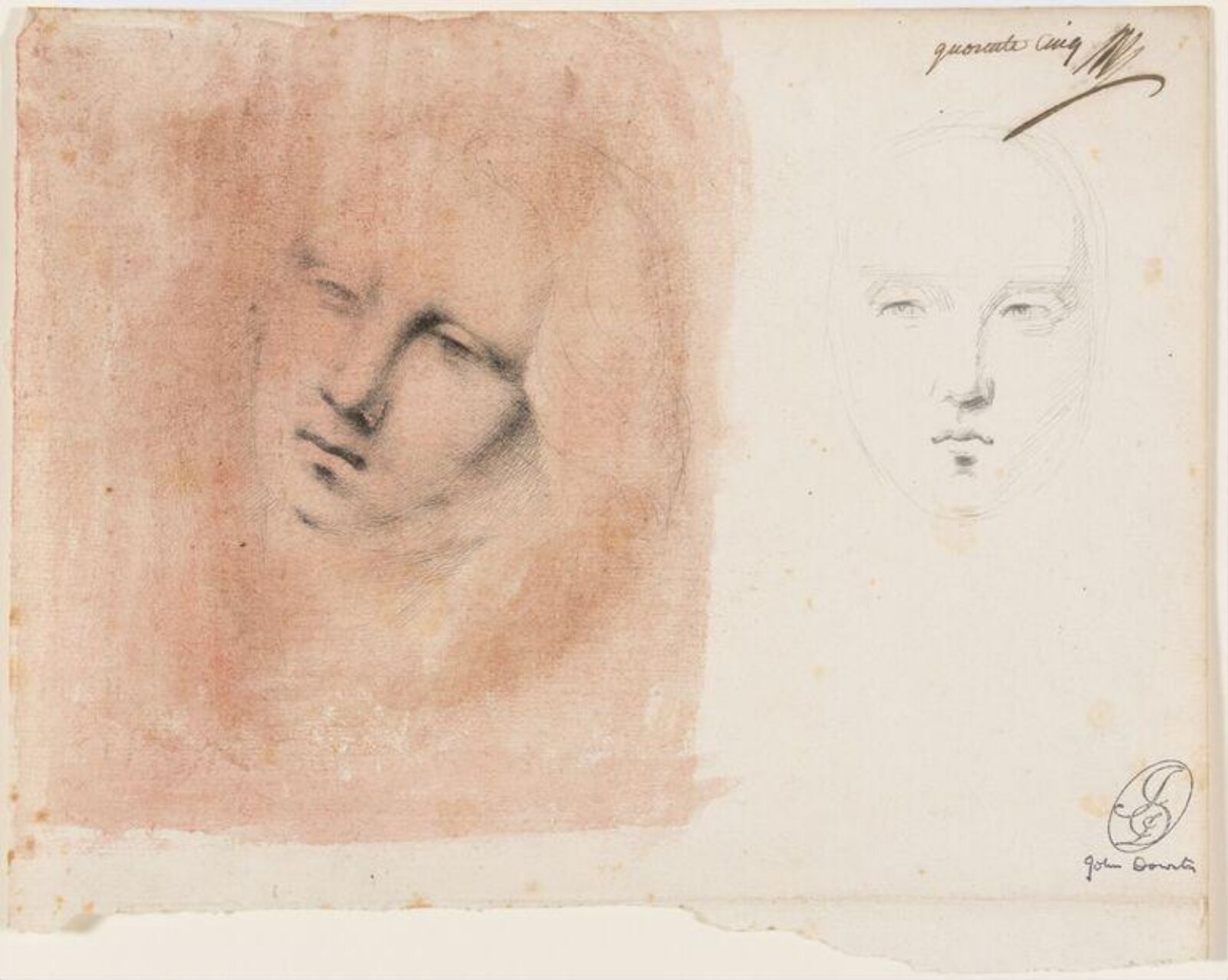 Two Renaissance Head studies, John Downton
