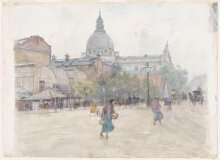 The South Kensington (now Victoria & Albert) Museum and the Brompton Oratory, about 1897. thumbnail 1