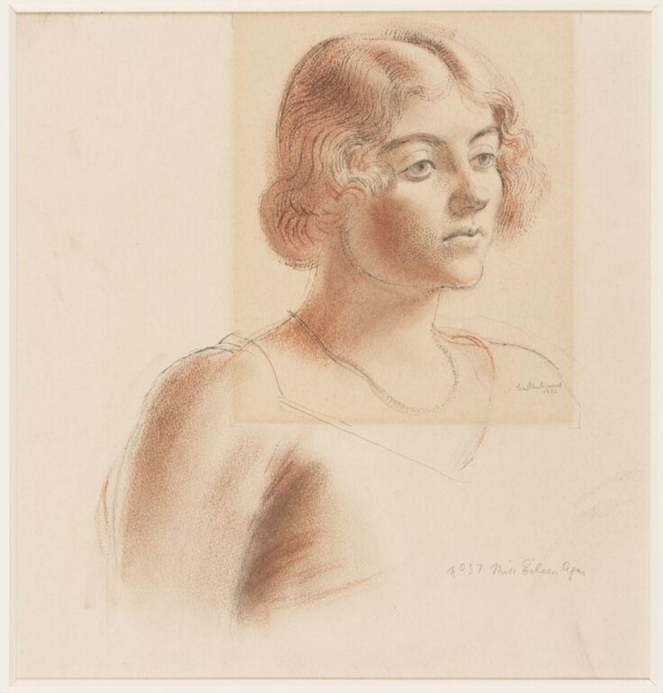 Drawing of Eileen Agar when a student in 1922, Leon Underwood, 1922