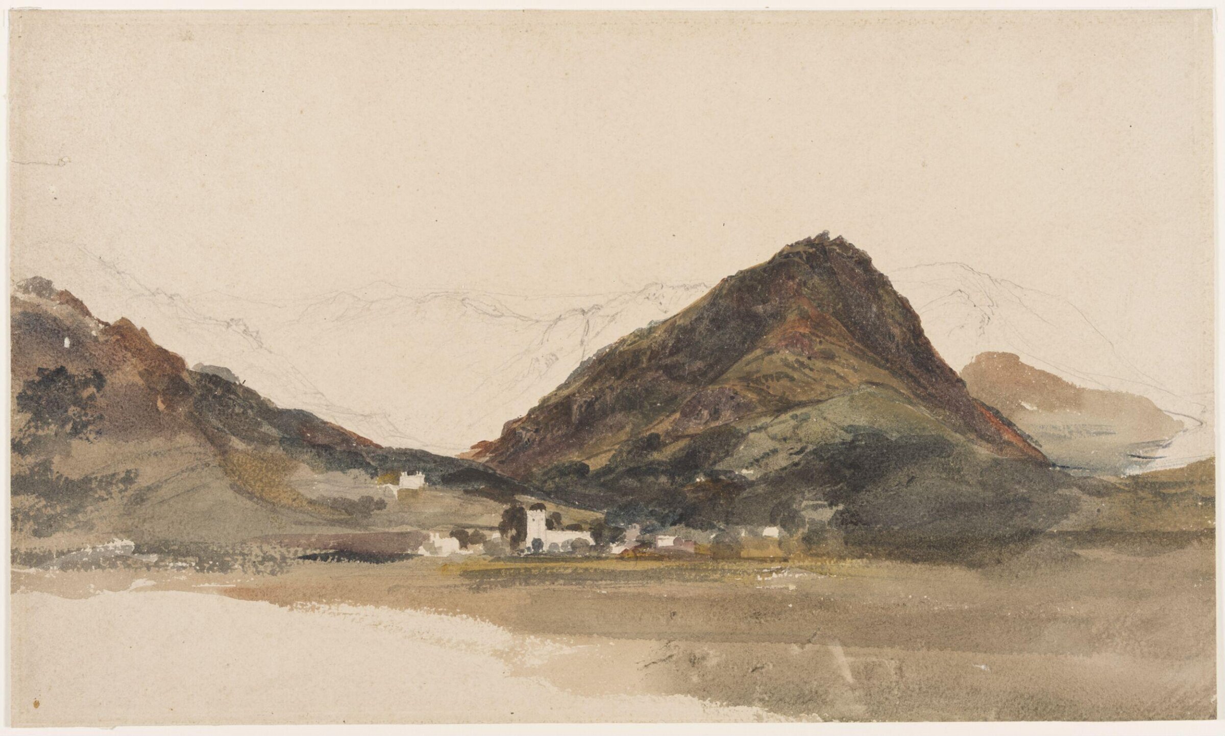 The Church and Village of Grasmere, with Helm Crag Beyond, Peter de Wint, first half 19th century