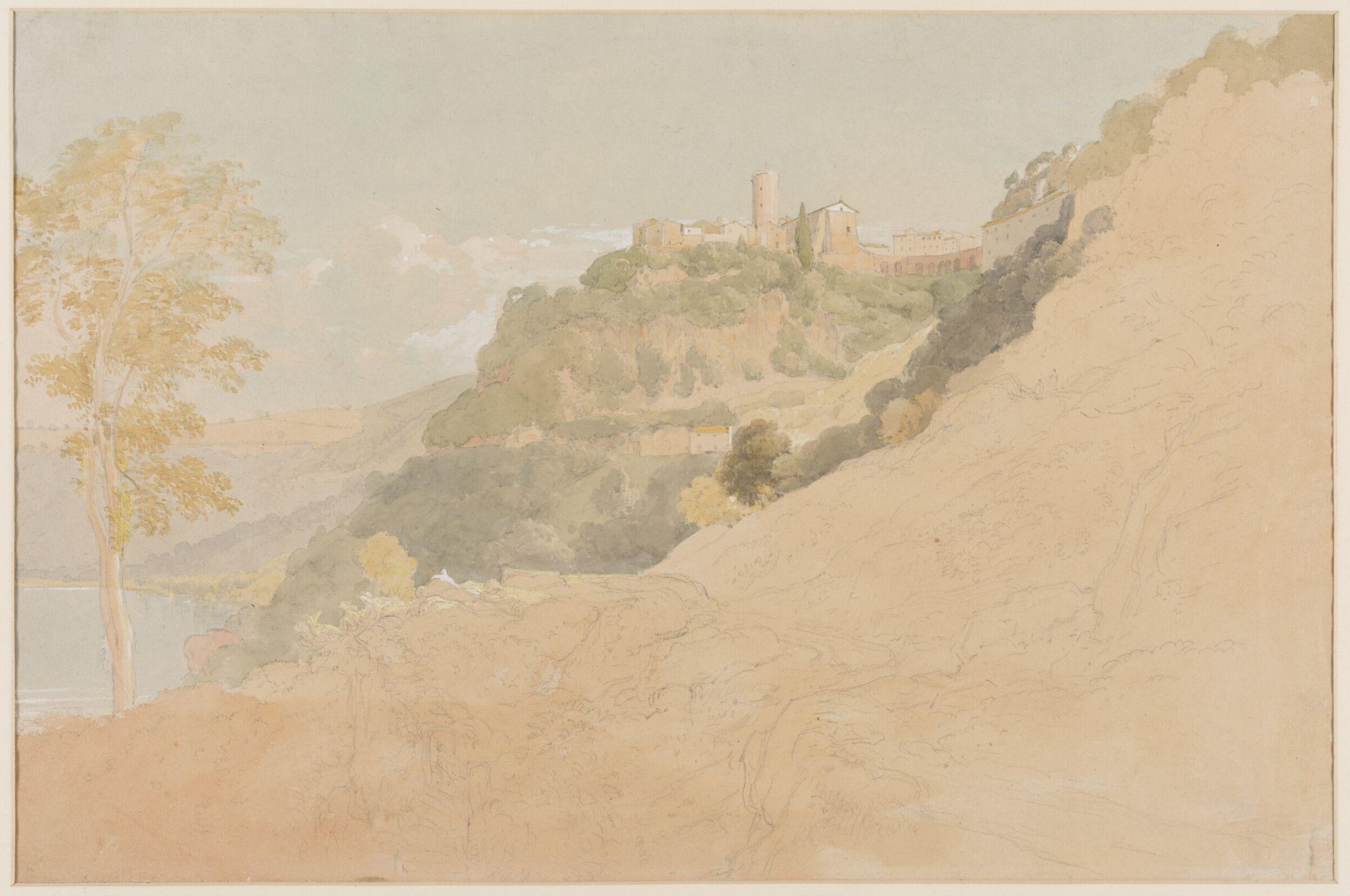 The Town and Lake of Nemi, Andrew Wilson, 1827