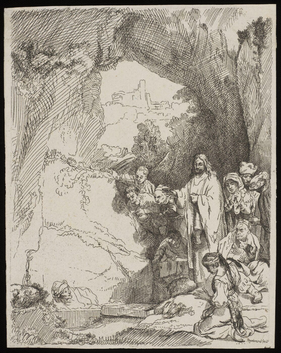 Rembrandt van Rijn, The raising of Lazarus: small plate
