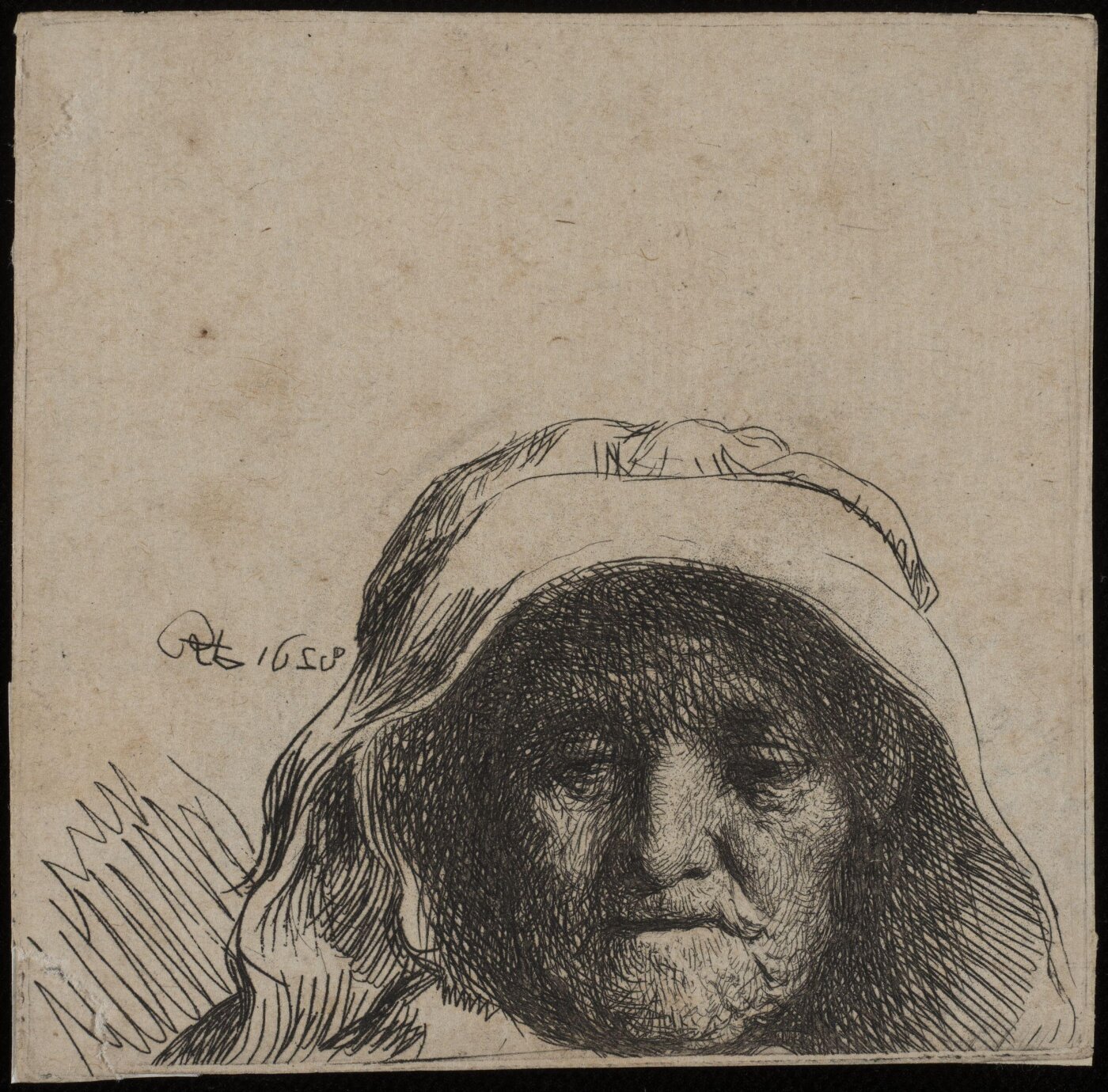 Rembrandt van Rijn, The artist's mother: head only, full face