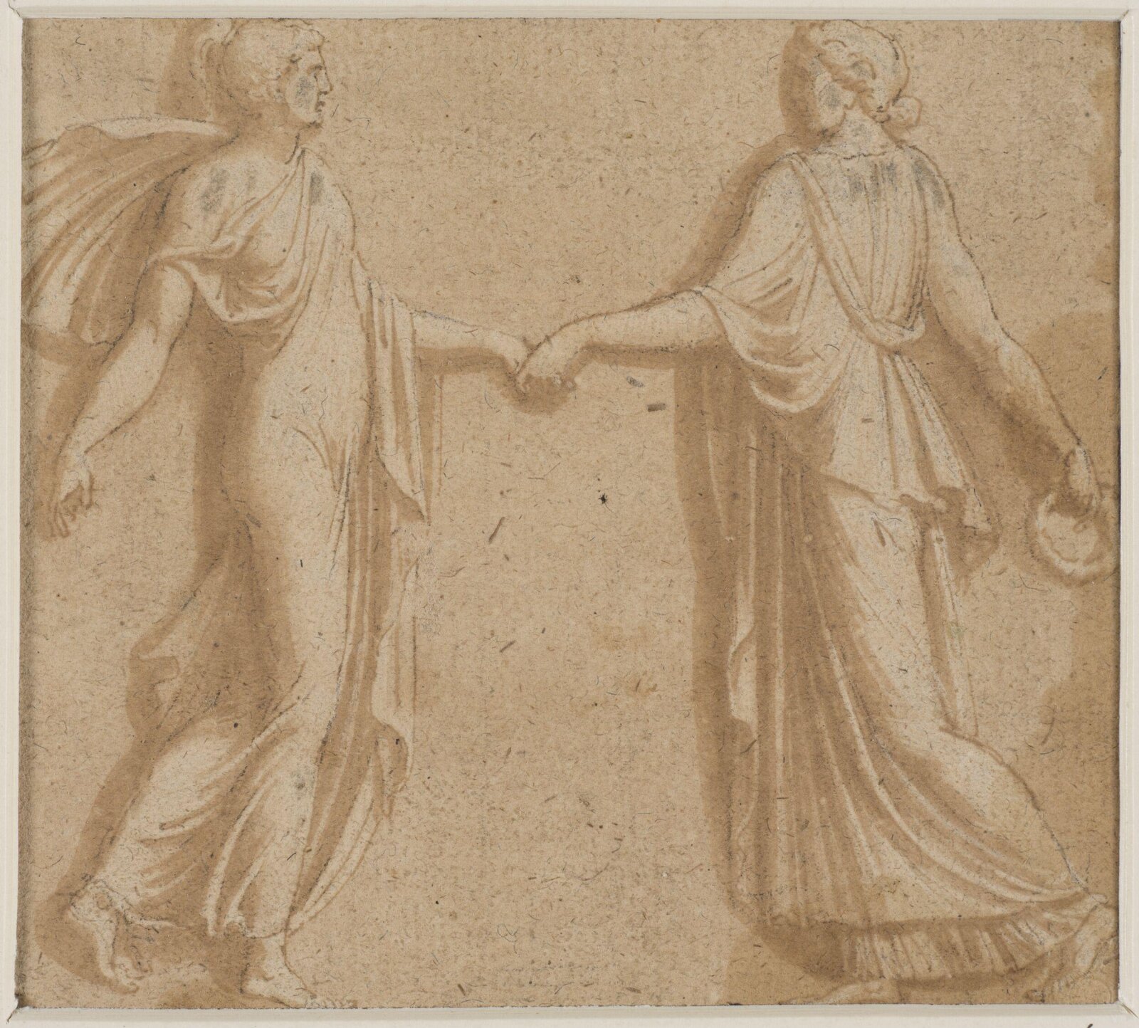 Two figures dancing, 17th century