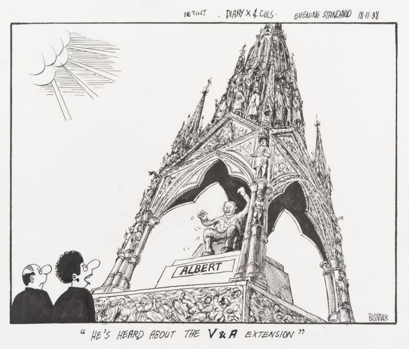 He's heard about the V & A extension, Patrick Blower, 1998