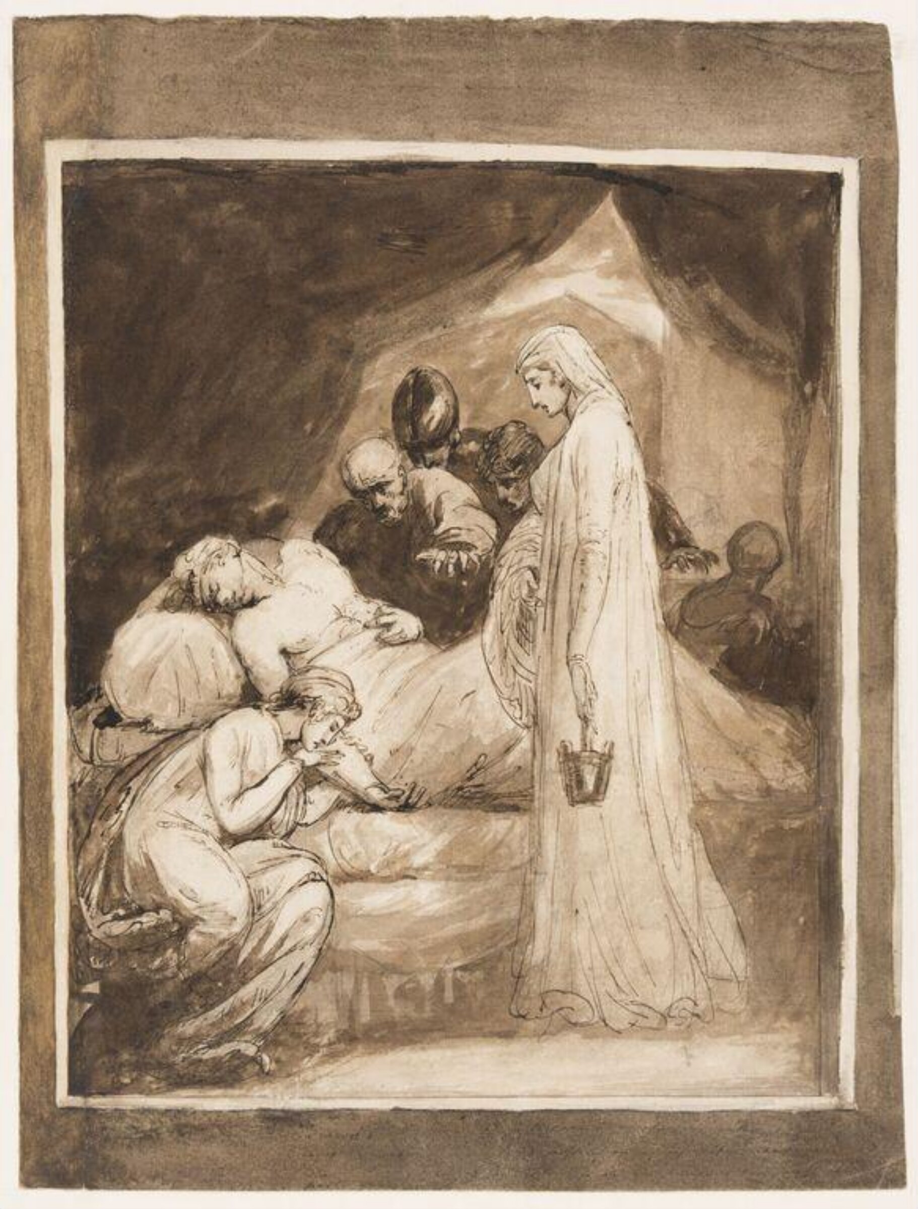 Edward being wounded in the arm by an assassin with a poisoned dagger, William Artaud, ca. 1800-1810