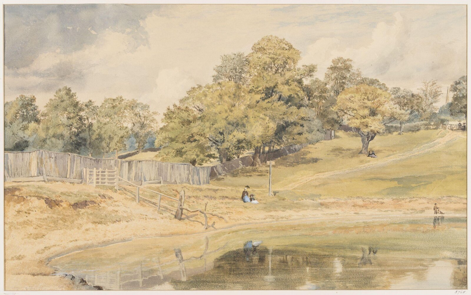 Pond at Hampstead, Thomas Frederick Collier, ca. 1855