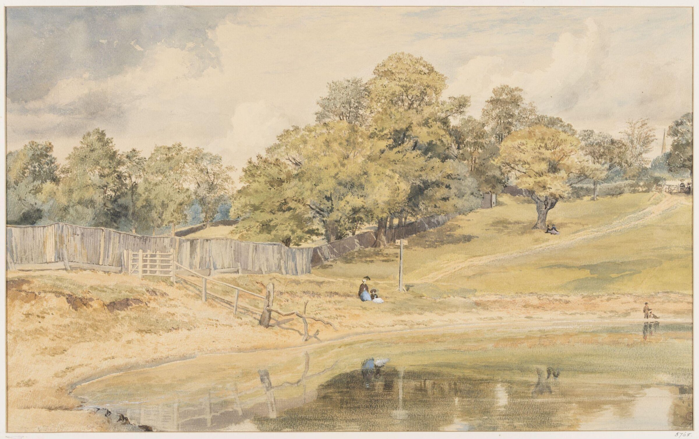 Pond at Hampstead, Thomas Frederick Collier, ca. 1855