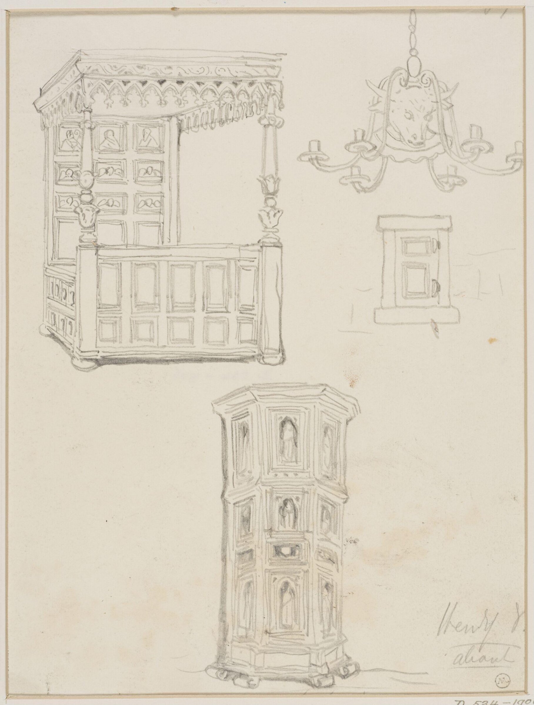 Drawing, George Cattermole, mid 19th century