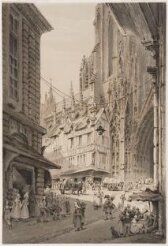 South Portal, Rouen Cathedral, as seen from the Place de la Calende thumbnail 2