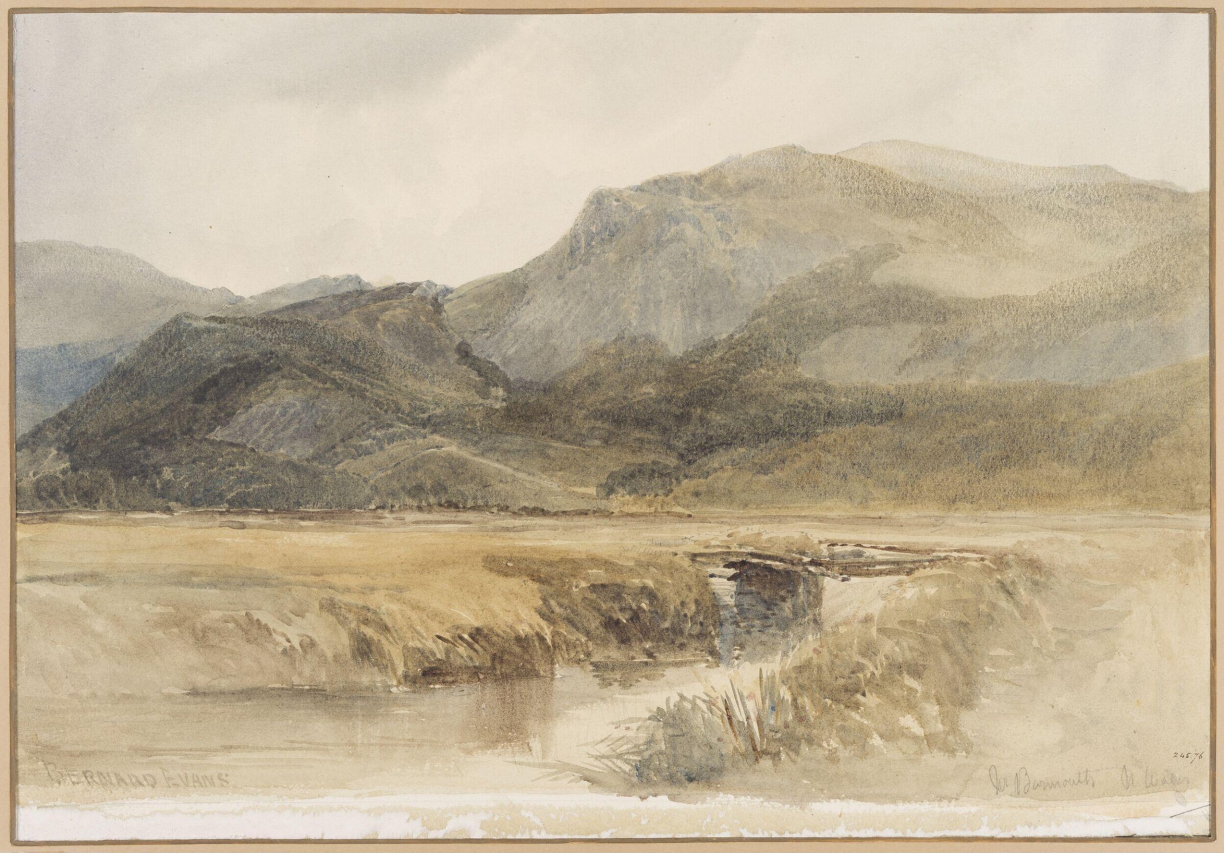 Meadows and Hills near Barmouth, North Wales, Bernard Walter Evans, c. 1863-1876
