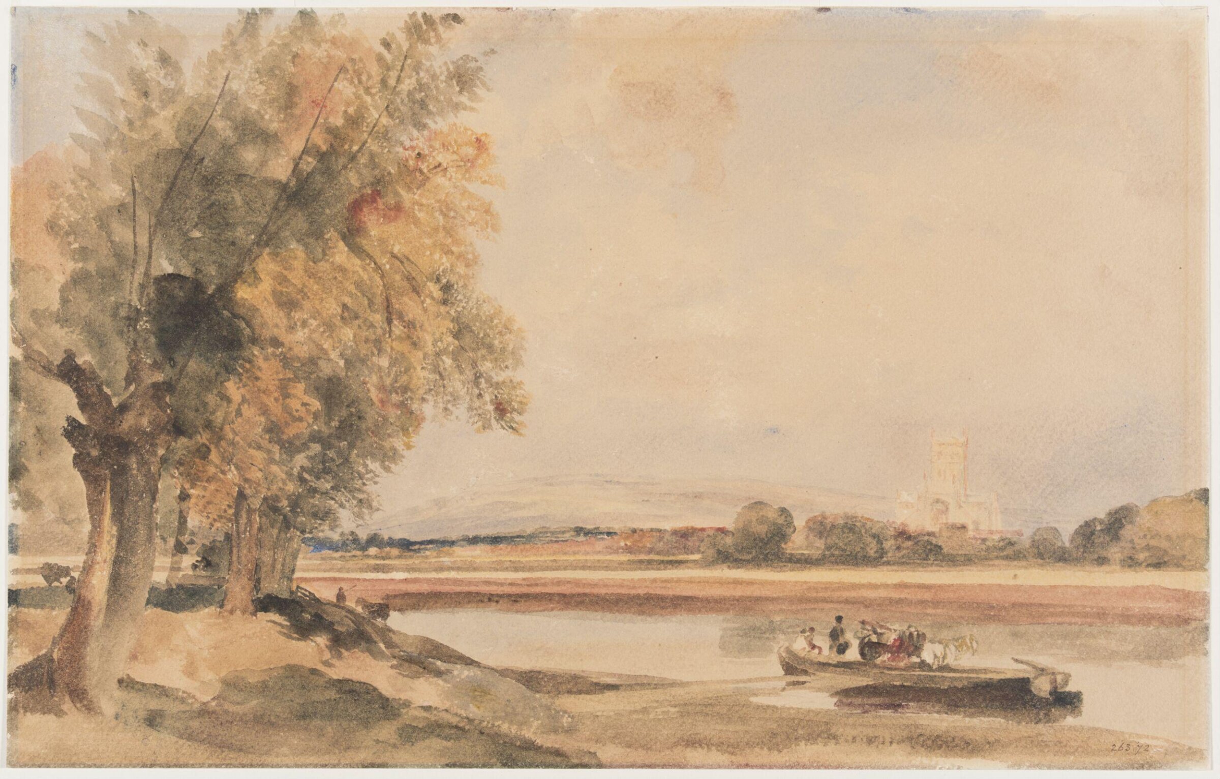 Ferry on the Severn, near Tewkesbury, de Wint, 1840