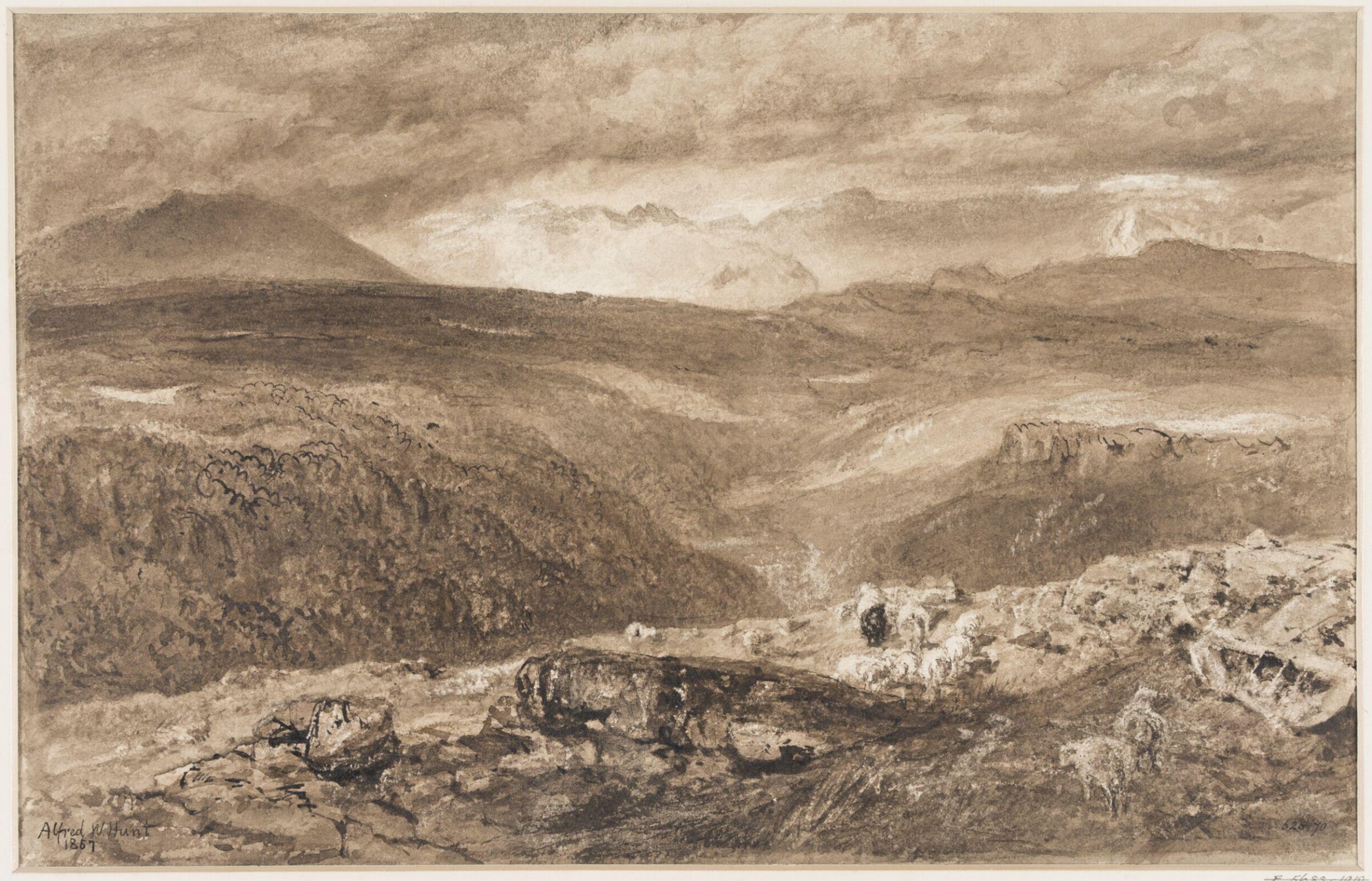 Mountains above Bettws-y-Coed, Alfred William Hunt, 1857