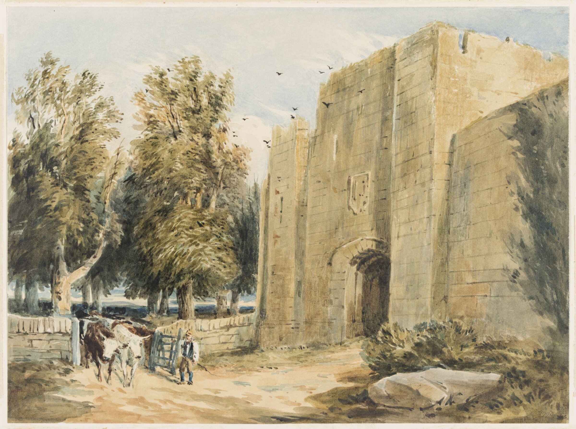 Gateway to Rhuddlan castle, David Cox, 19th century