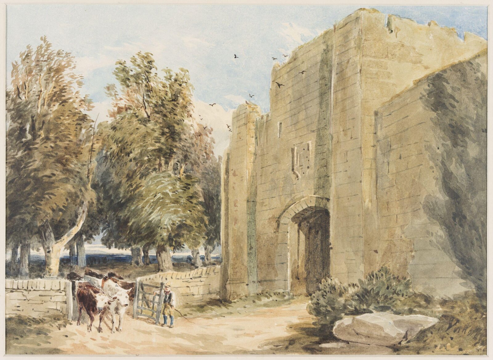 Gateway to Rhuddlan castle, David Cox, 19th century