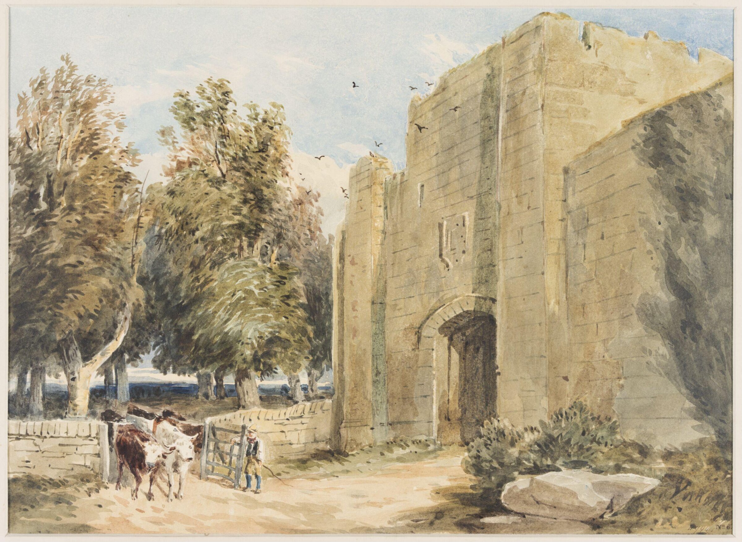 Gateway to Rhuddlan castle, David Cox, 19th century