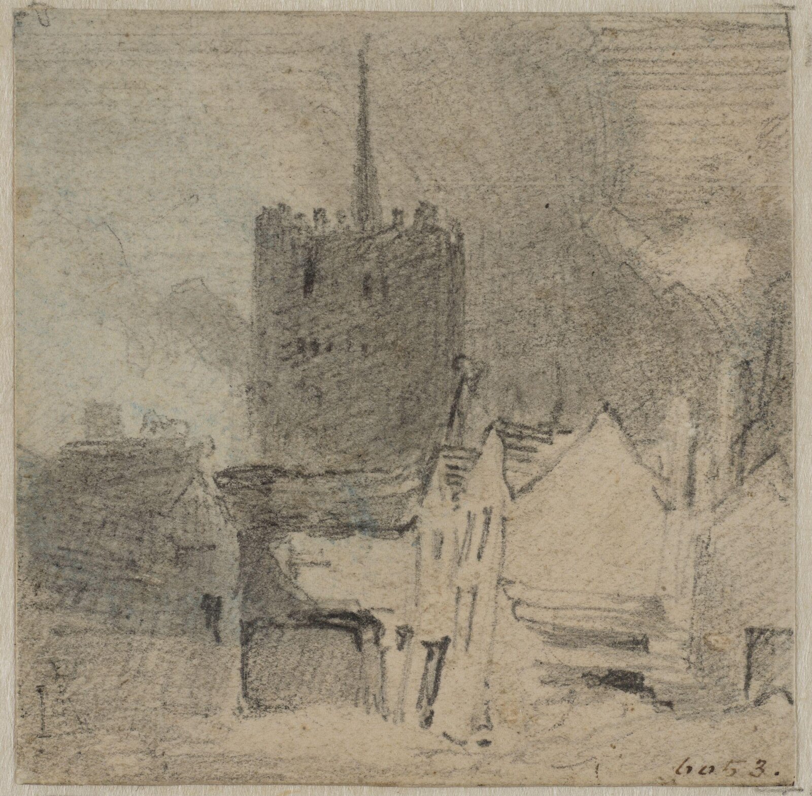 Study for "A View in St. Albans", William Mulready, ca. 1806
