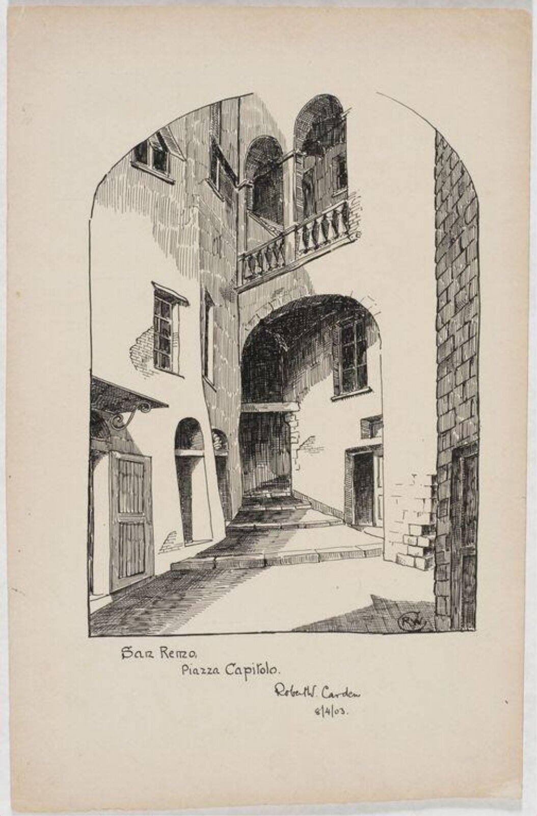 San Remo, Piazza Capitolo, 1903, Robert Walter Carden