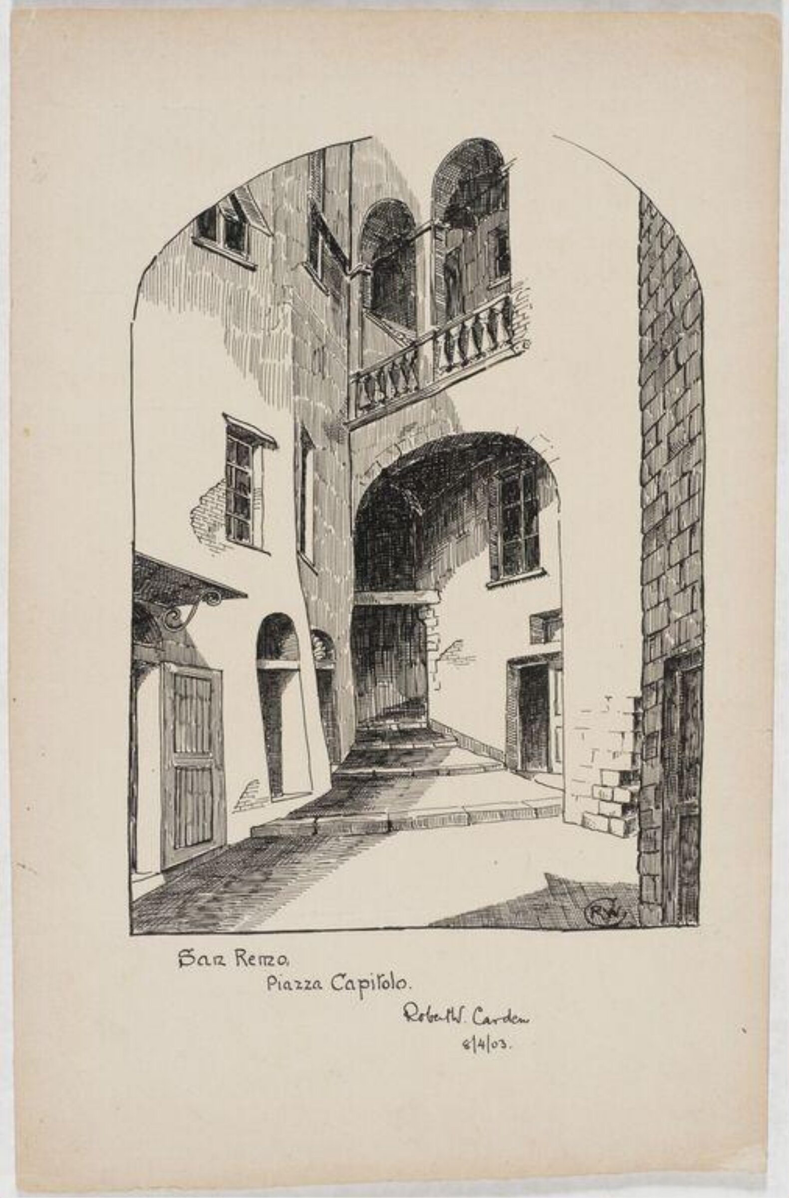 San Remo, Piazza Capitolo, 1903, Robert Walter Carden