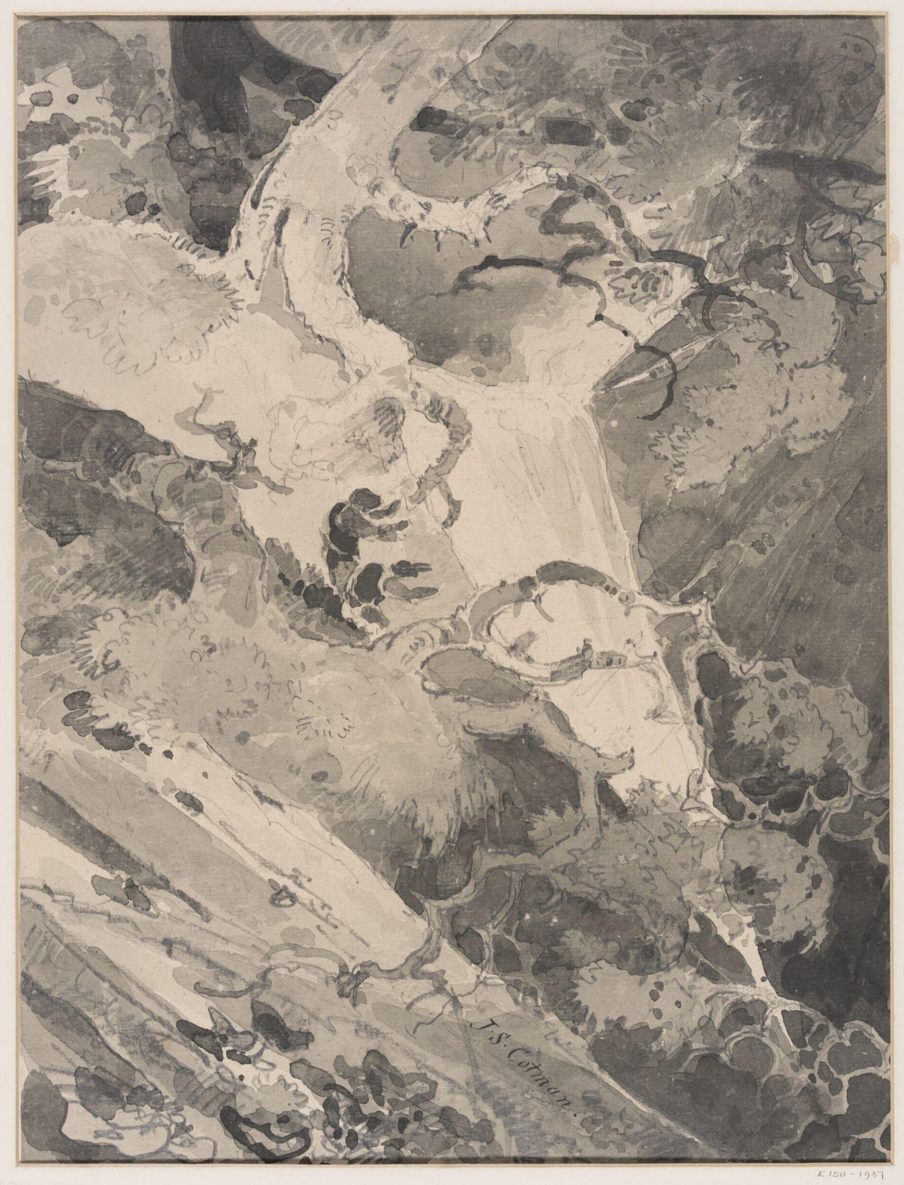 Study of a waterfall, John Sell Cotman, 1820s-30s