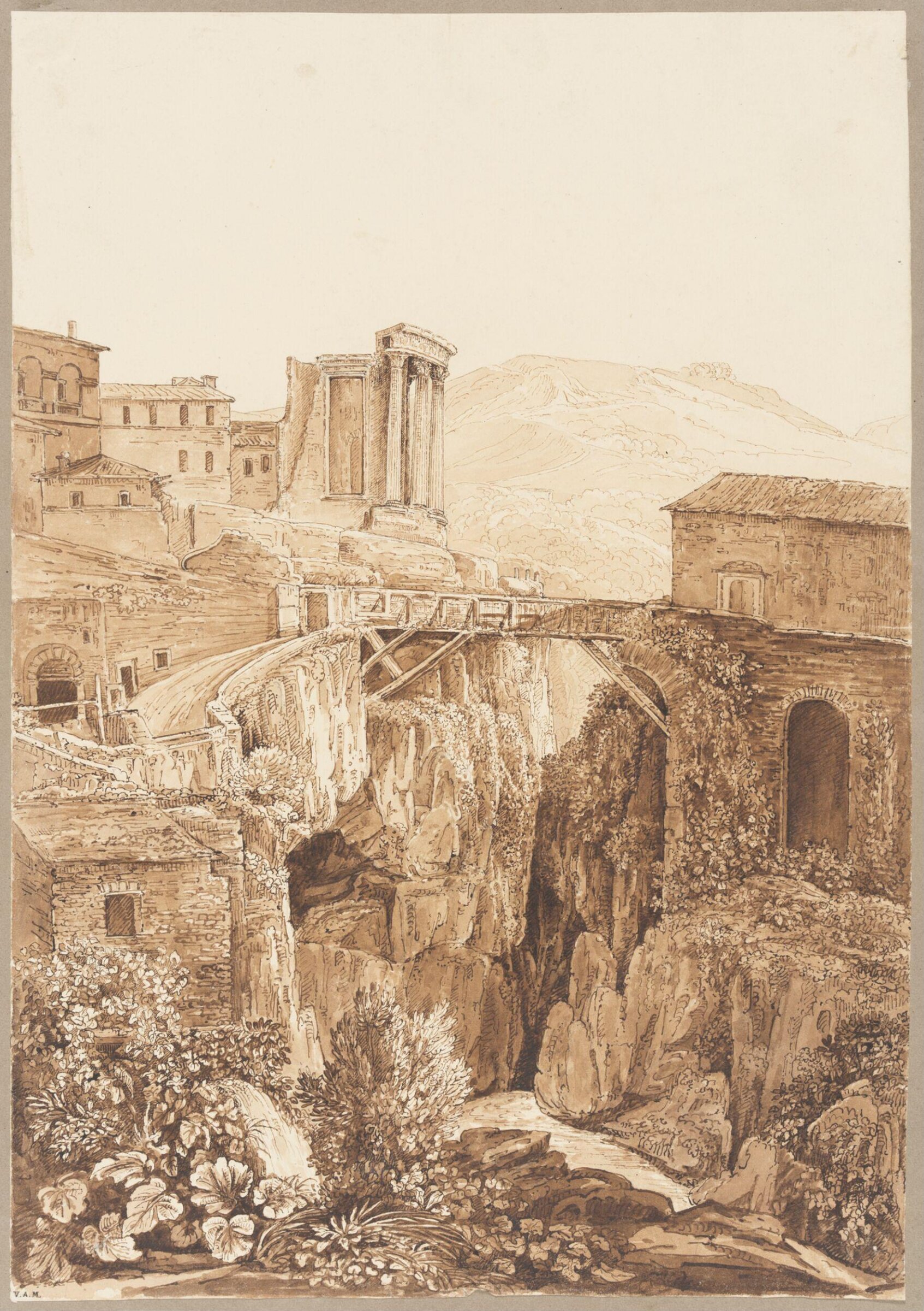 The Temple of Vesta at Tivoli, Cowen, ca. 1825