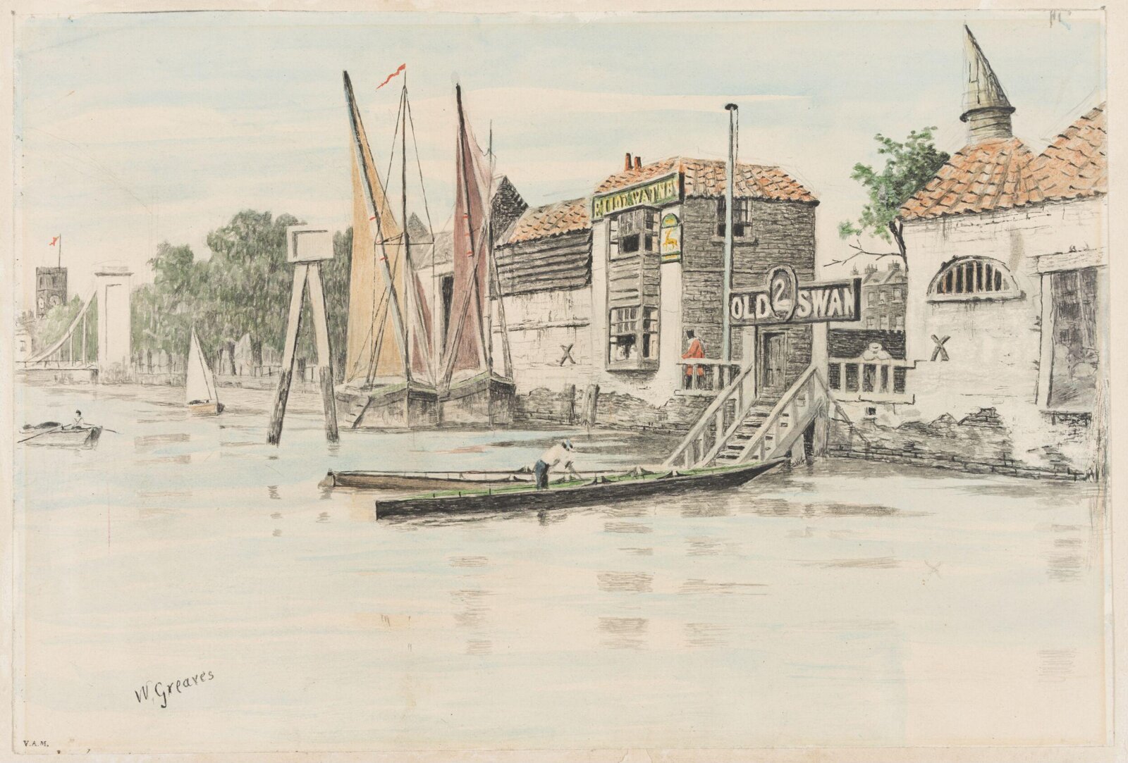 Old Swan, Chelsea, Walter Greaves, c.1860