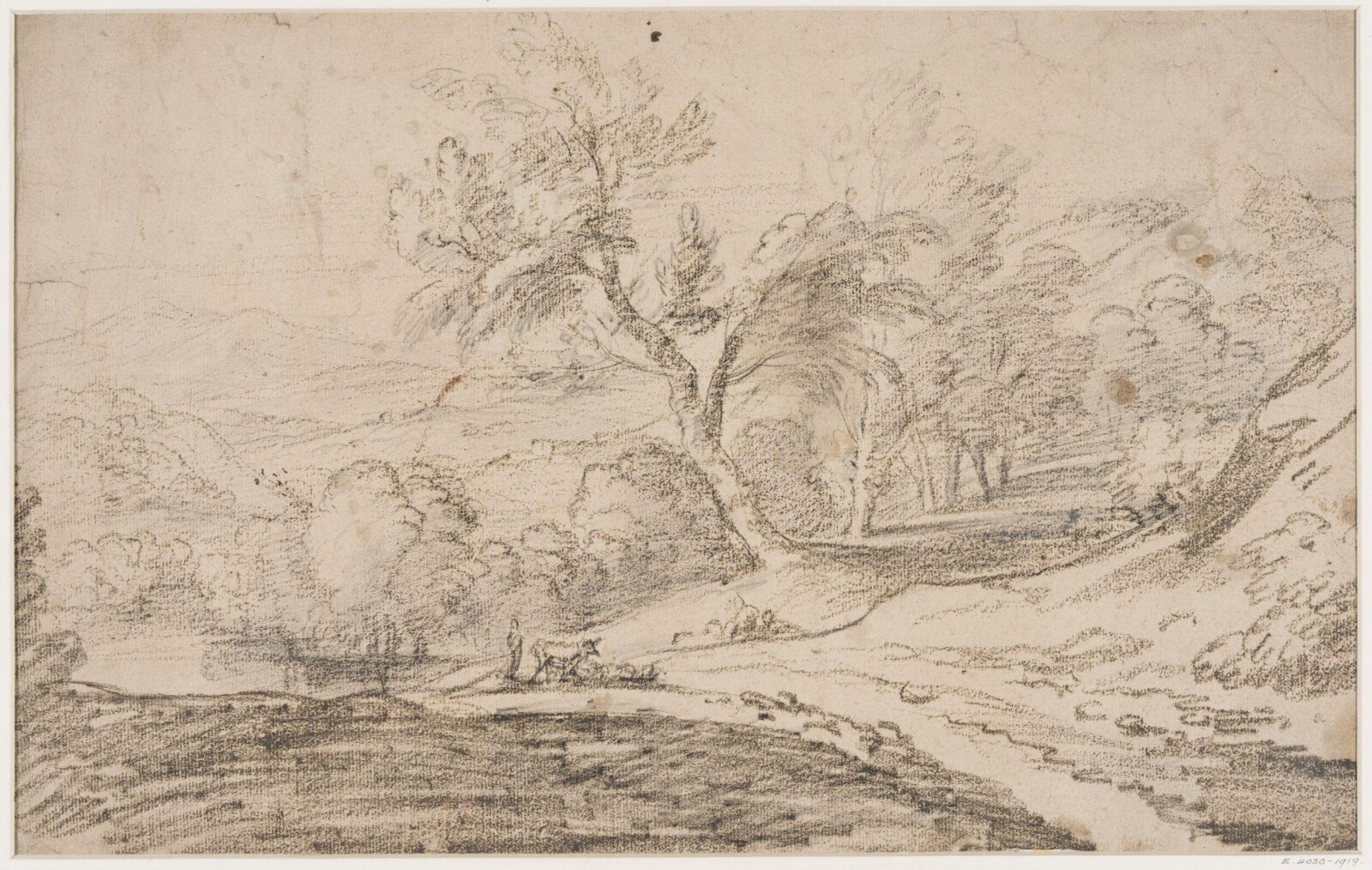 Landscape with lake, Thomas Gainsborough, circa 1774