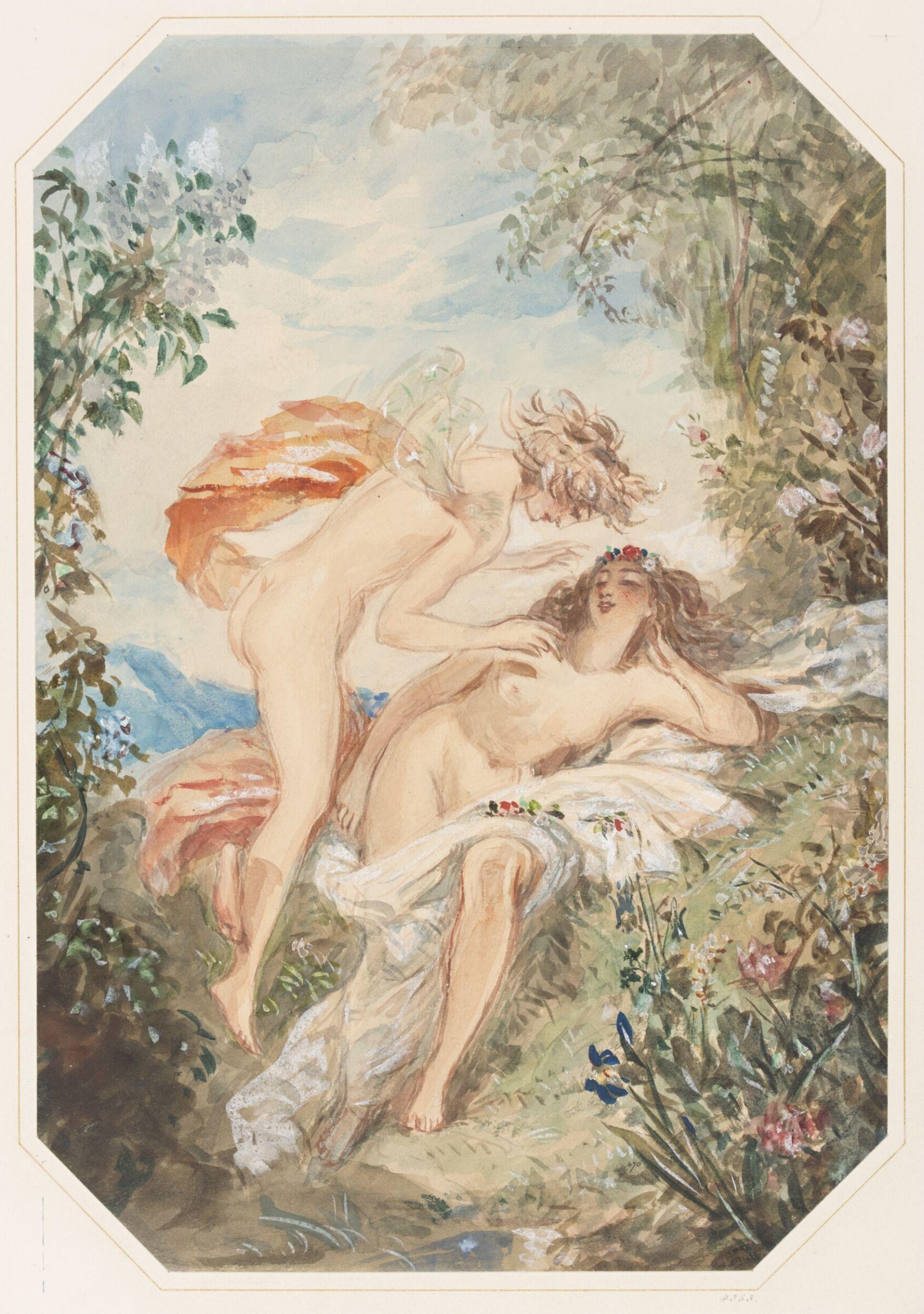 Flora and Zephyr, Chalon, ca. early 19th century